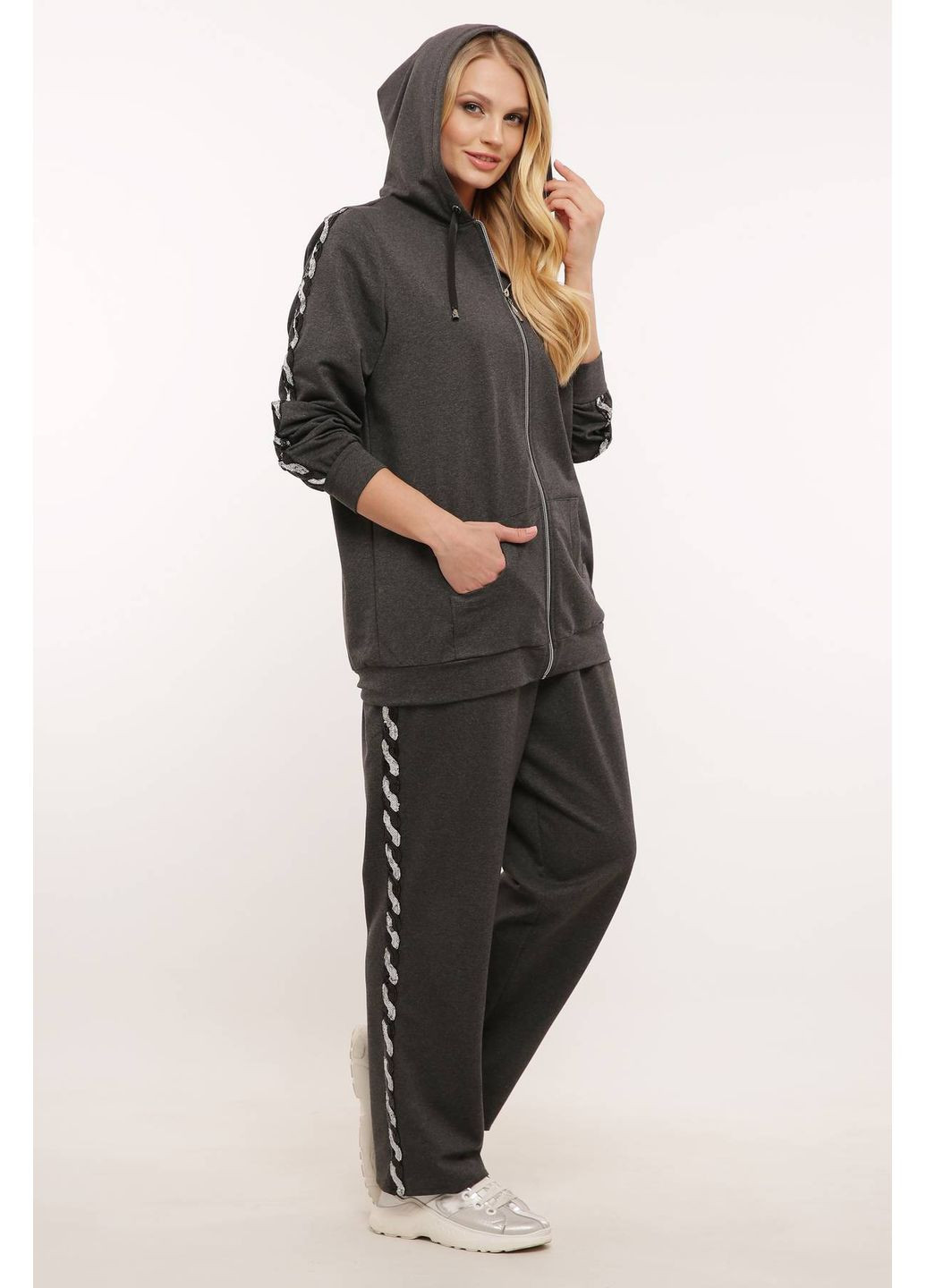 Спортивний костюм (срібна змійка) ДОЛЬЧЕ сірий Tatiana (348416786)
