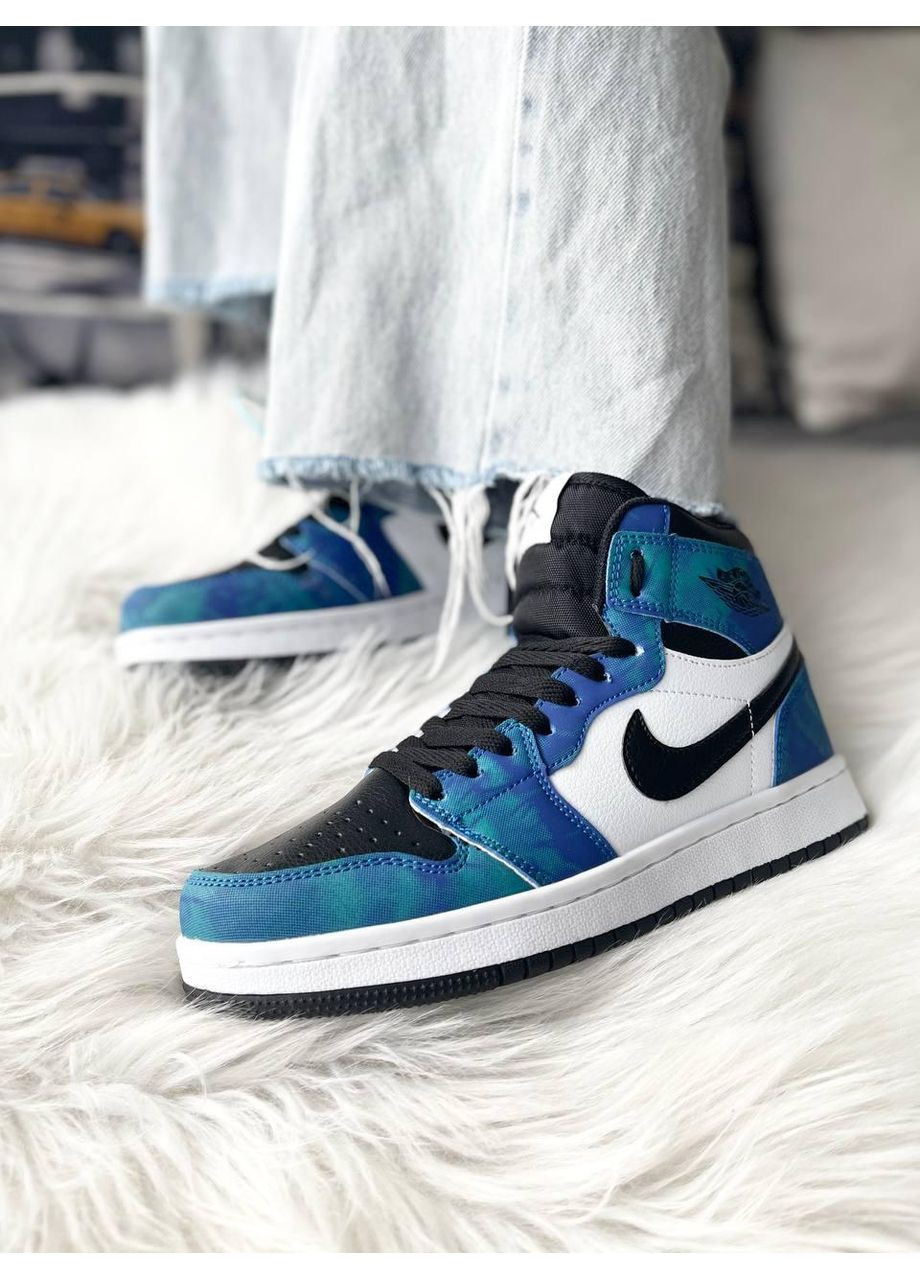 КРОССОВКИ ЖЕНСКИЕ NIKE AIR JORDAN 1 RETRO HIGH TIE-DYE V2 НАЙК АИР ДЖОРДАН No Brand белые демисезоны (367170625)