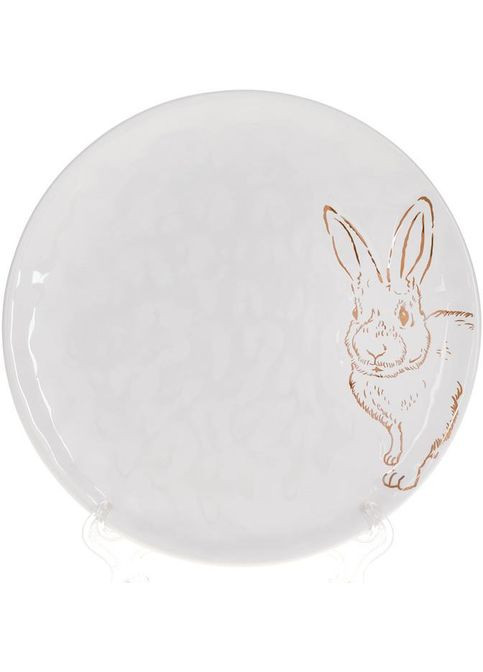 Набор 4 керамических тарелки "Bunny" 21х21х2см, белый с золотом Bona (372172845)