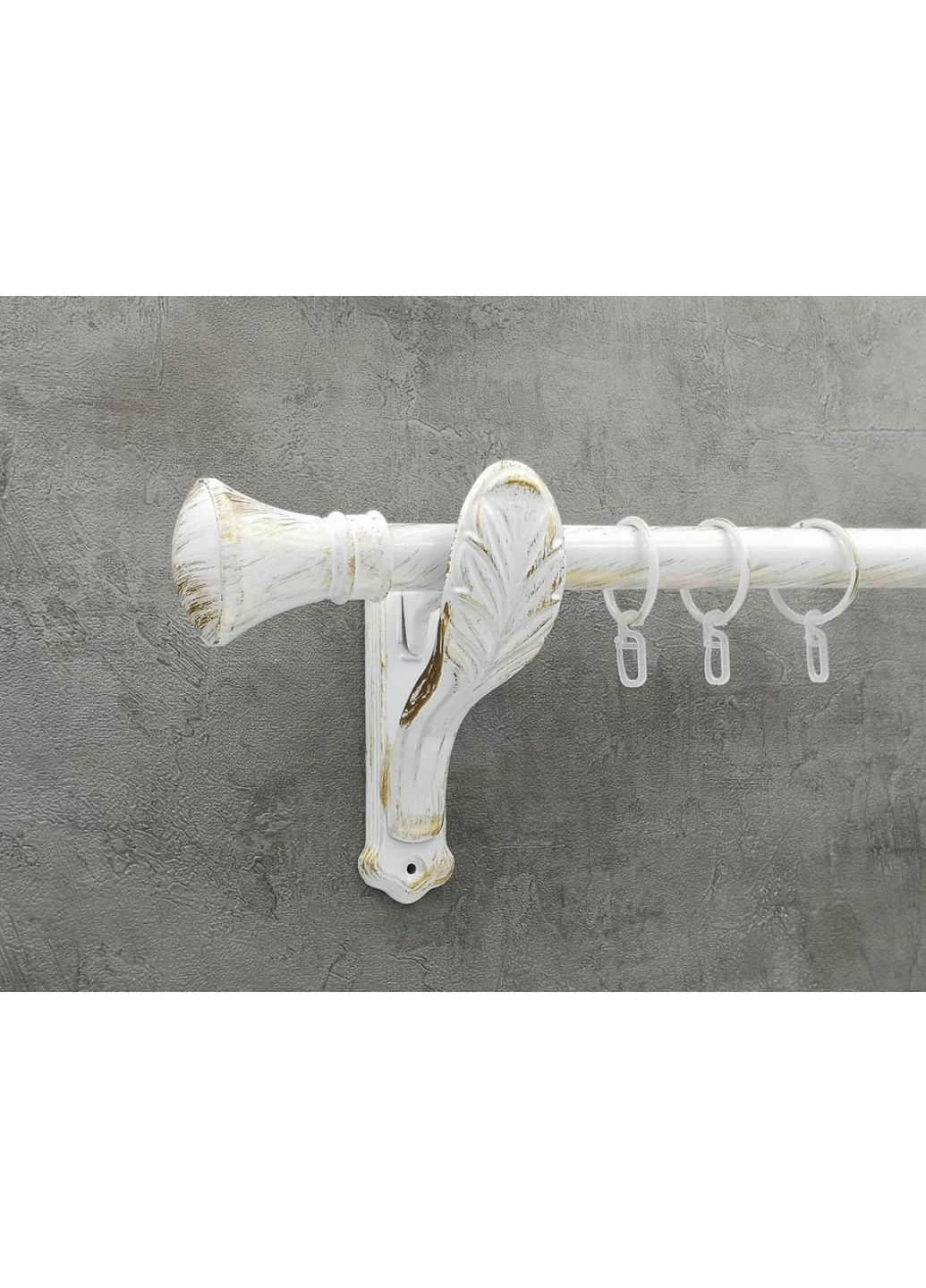 Карниз Люксор гладкая штанга одинарный ретро 25 мм 160 см Белое золото Quadrum (352782878)