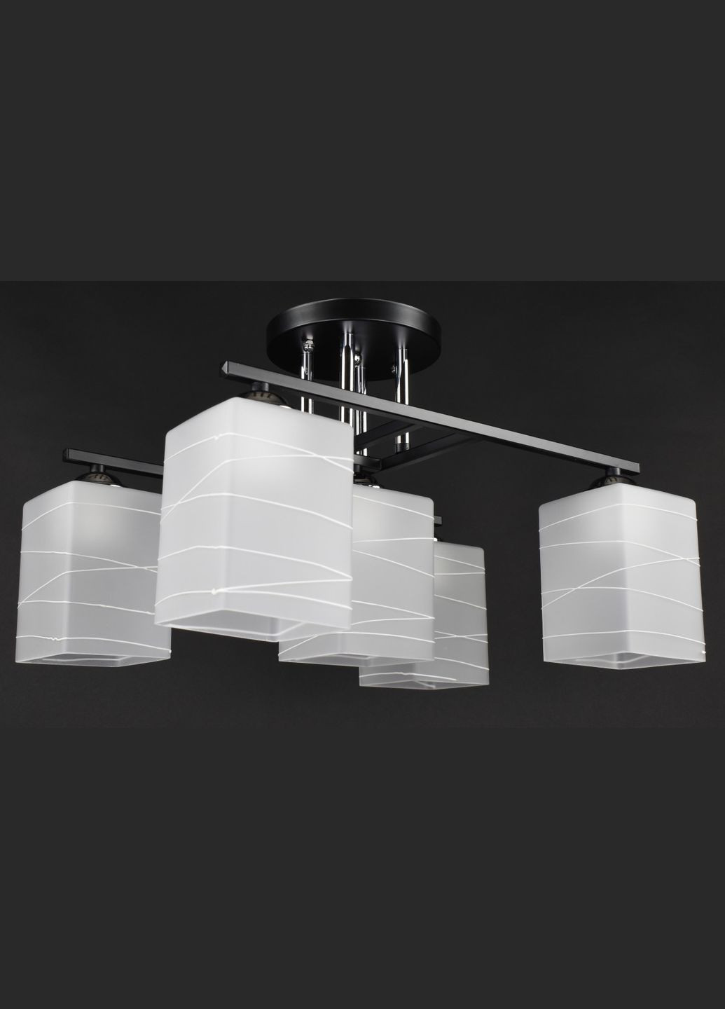 Люстра потолочная на 5 лампочек 28203 Черный 27х33х45 см. Sunnysky (364490923)