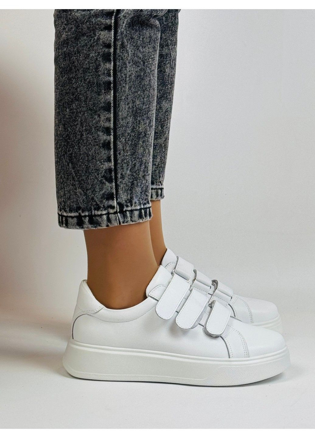 311 Кросівки Шкіряні Білі на липучках Hengji білі демісезони (319335046)