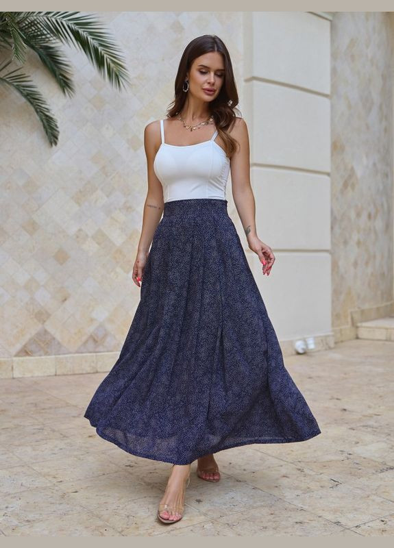 Синяя праздничный однотонная юбка 14782 синяя ISSA PLUS