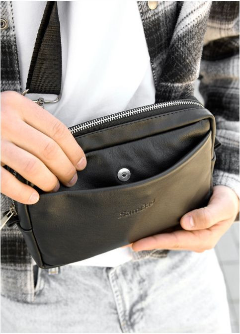 Сумка на пояс серый нубук (R-88213101m-VS) Sambag (302450348)