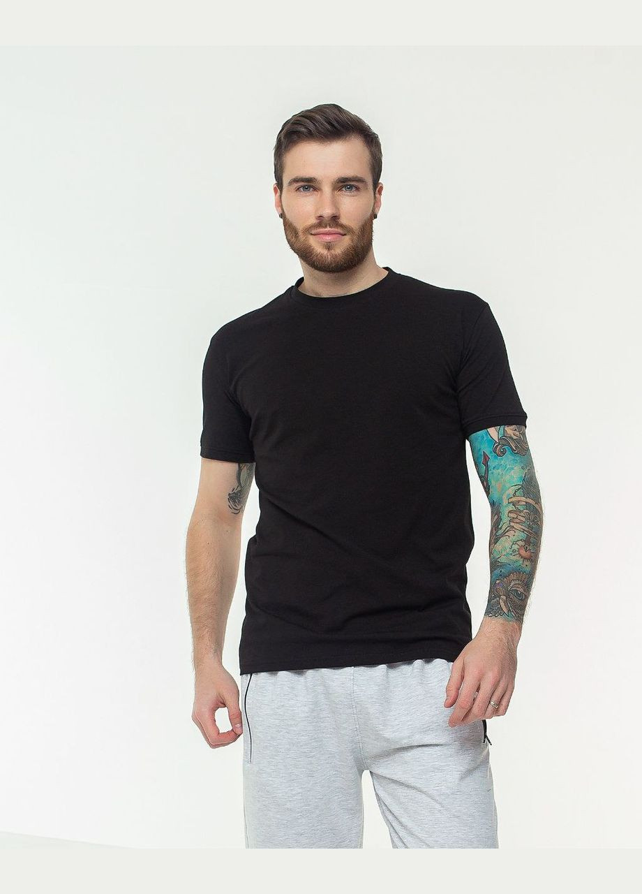 Черная футболка мужская с коротким рукавом No Brand