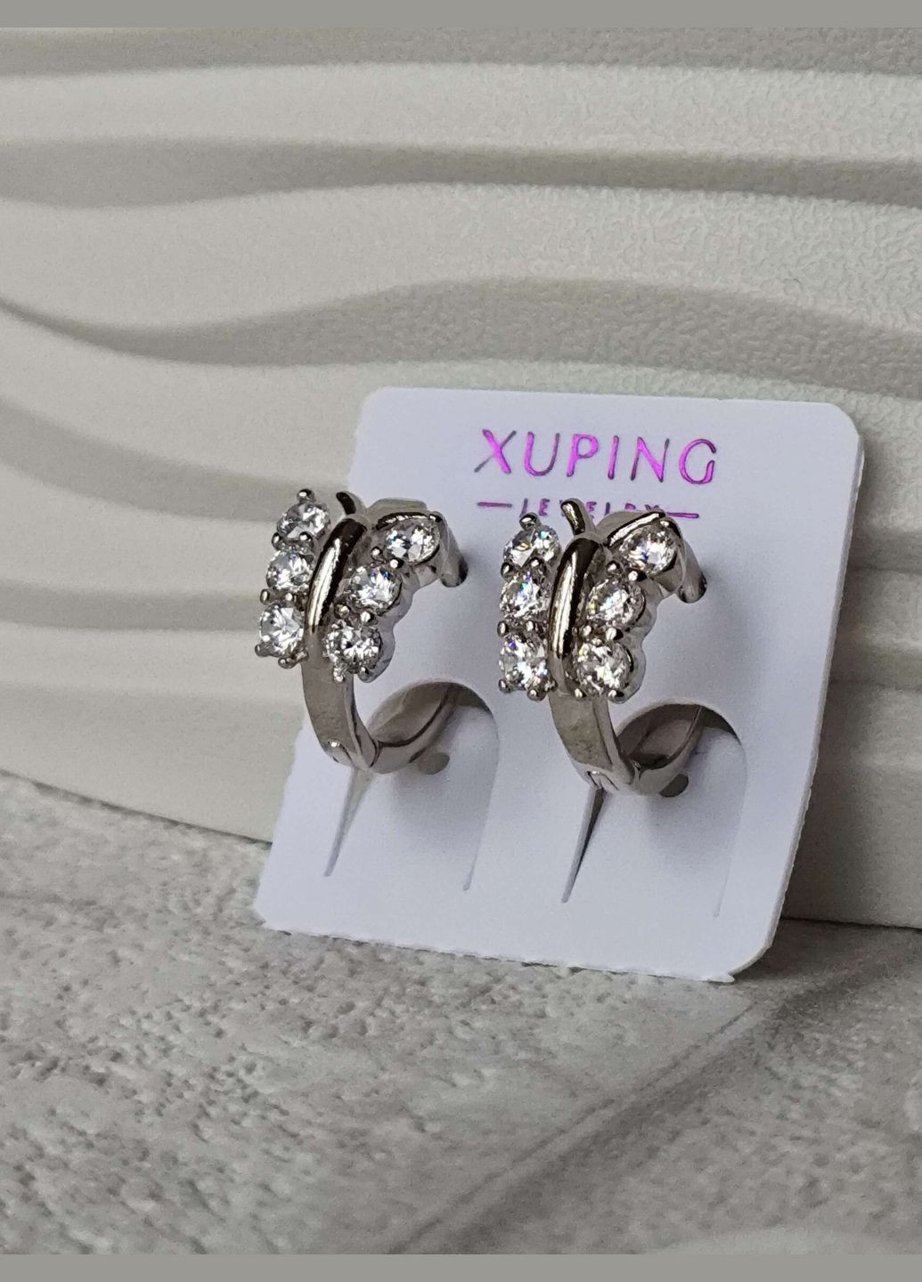 Класичні сріблясті сережки ксюпінг xuping родій медичний сплав метелики Xuping Jewelry (337503370)