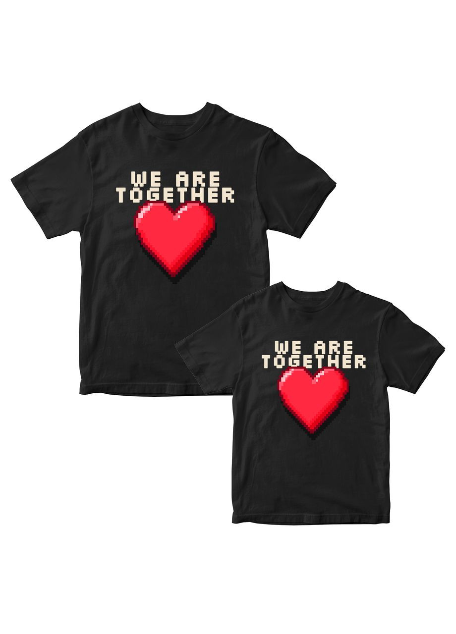 Парні чорні футболки для закоханих із принтом "We Are Together. Ми разом" Кавун футболка (316345032)