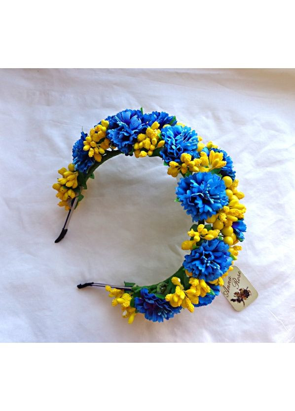 Обруч для волосся з квітами ручної роботи "Сині Волошки" No Brand (363555492)