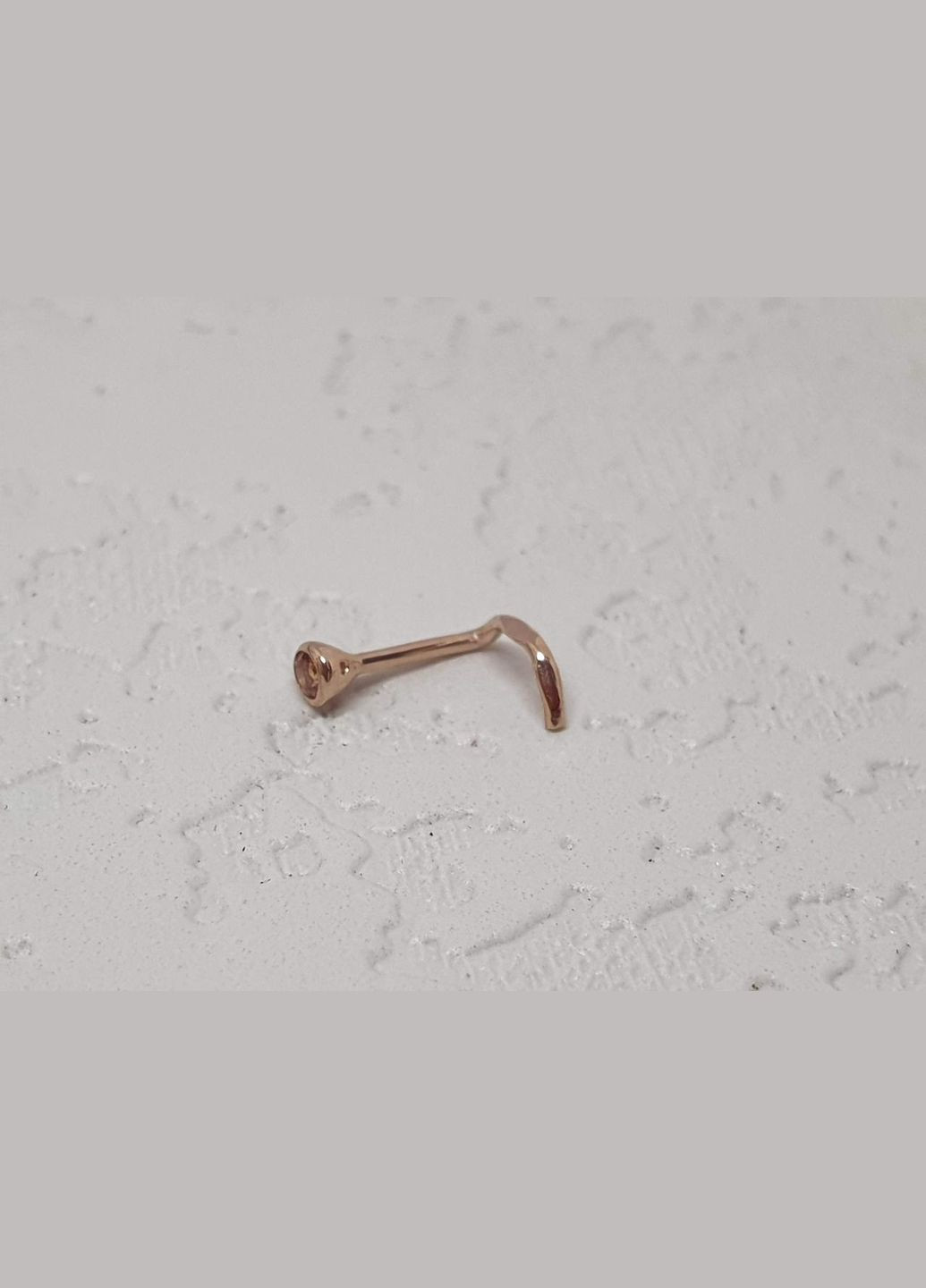 Золота сережка-пірсинг в ніс с фіанітом. 1023.3 Жовтий Dear (300522201)