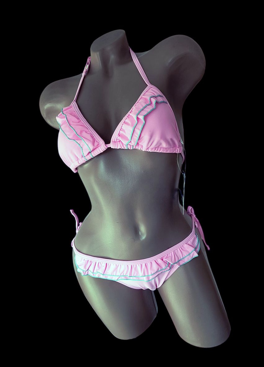 Розовый летний купальник подростковый раздельный терес раздельный Teres