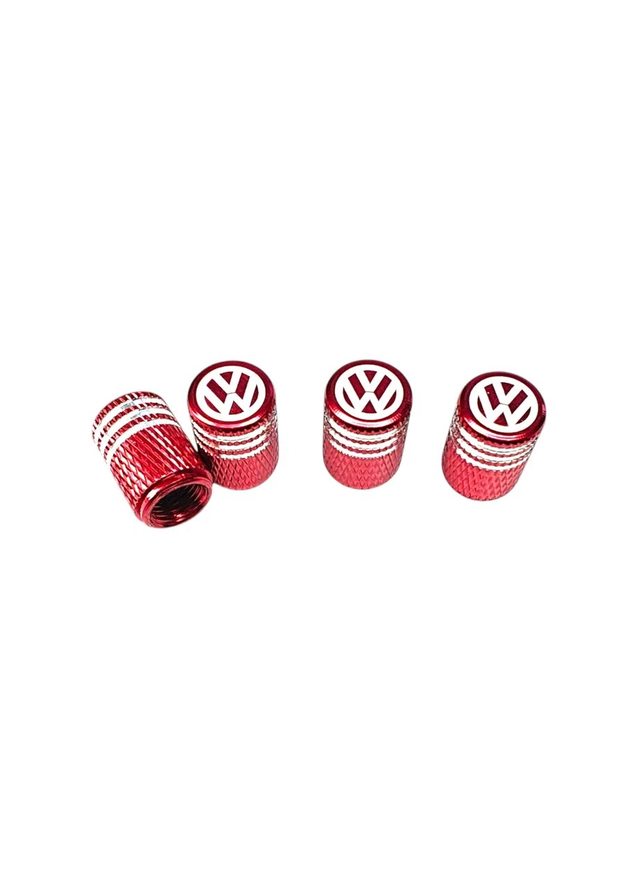 Металлические колпачки на ниппель с логотипом Volkswagen красный No Brand (347581385)