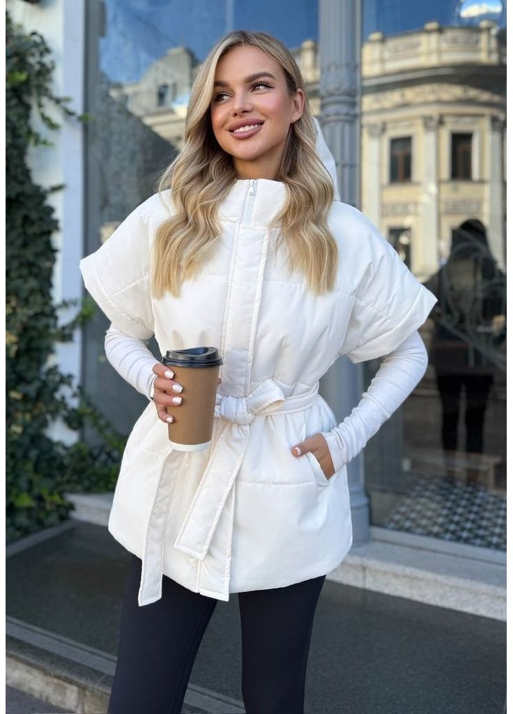 Жилет з Капюшоном та Поясом на Блискавці та Кнопках No Brand (357075900)