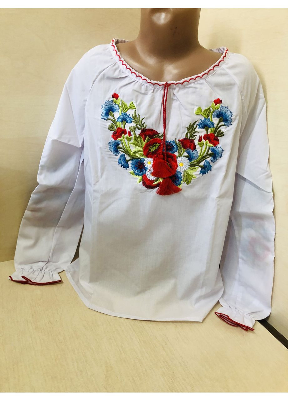 Біла сорочка вишиванка для дівчинки підліткова калина 128 134 140 146 152 158 164 140 (366080078)