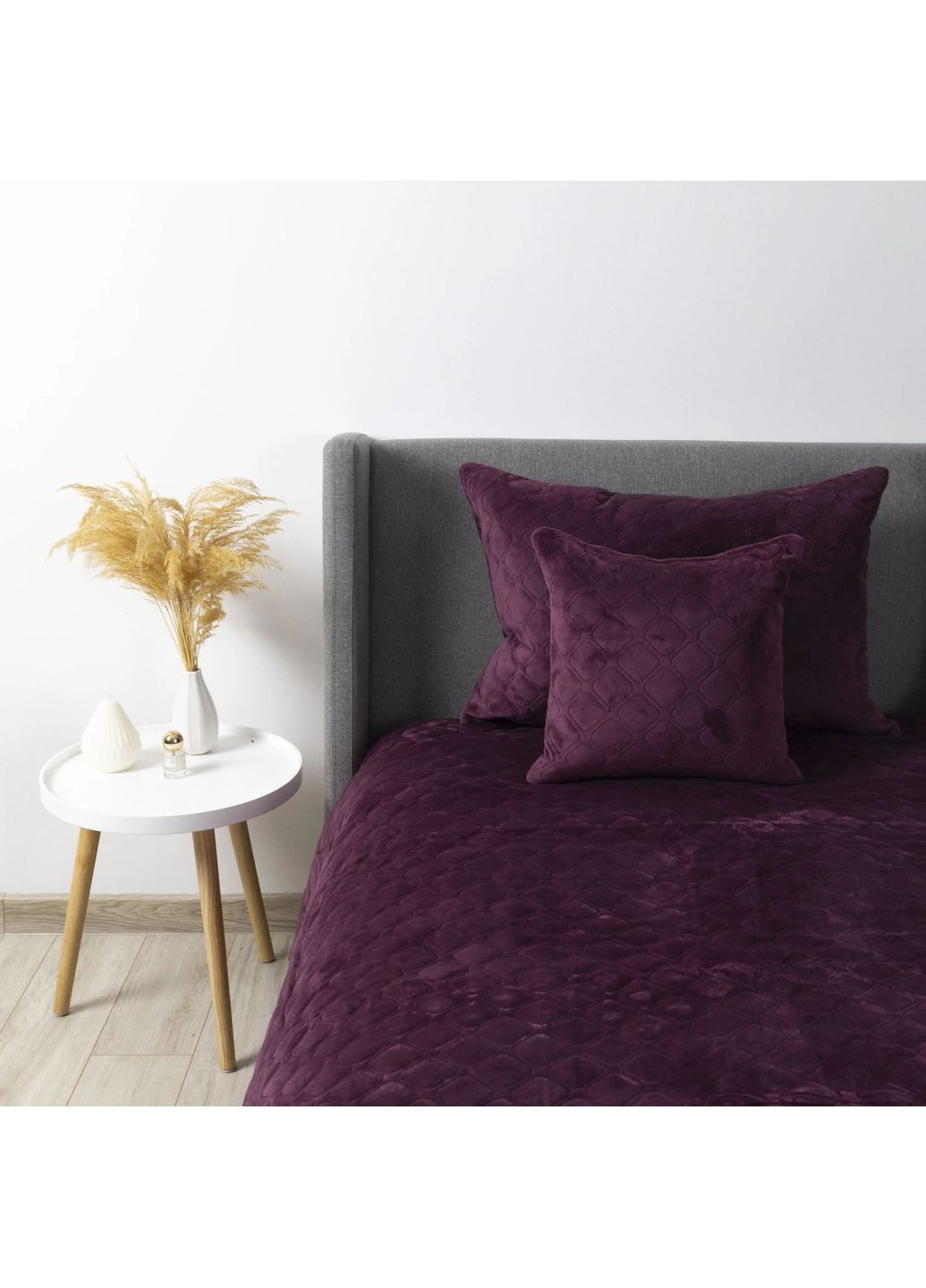 Евро покрывало 240*260 см велюровое гипоаллергенное Бордовое (24600240260) ТЕП (364100118)