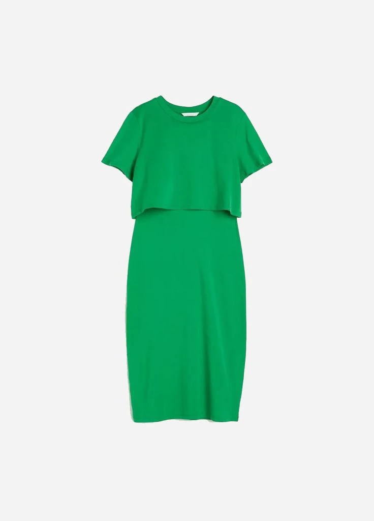 Зеленое кэжуал платье для беременных H&M однотонное