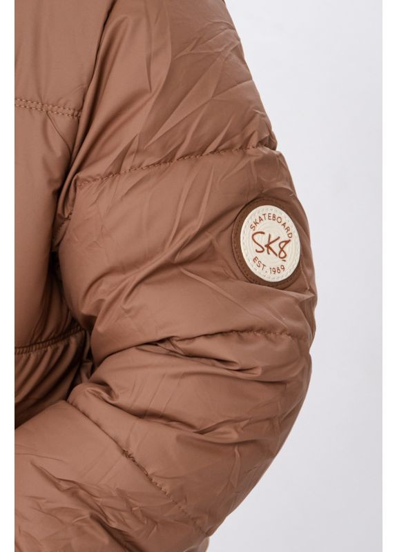 Кавова зимня зимова куртка для дівчинки однотонна з капюшоном (p-18512) Носи своє