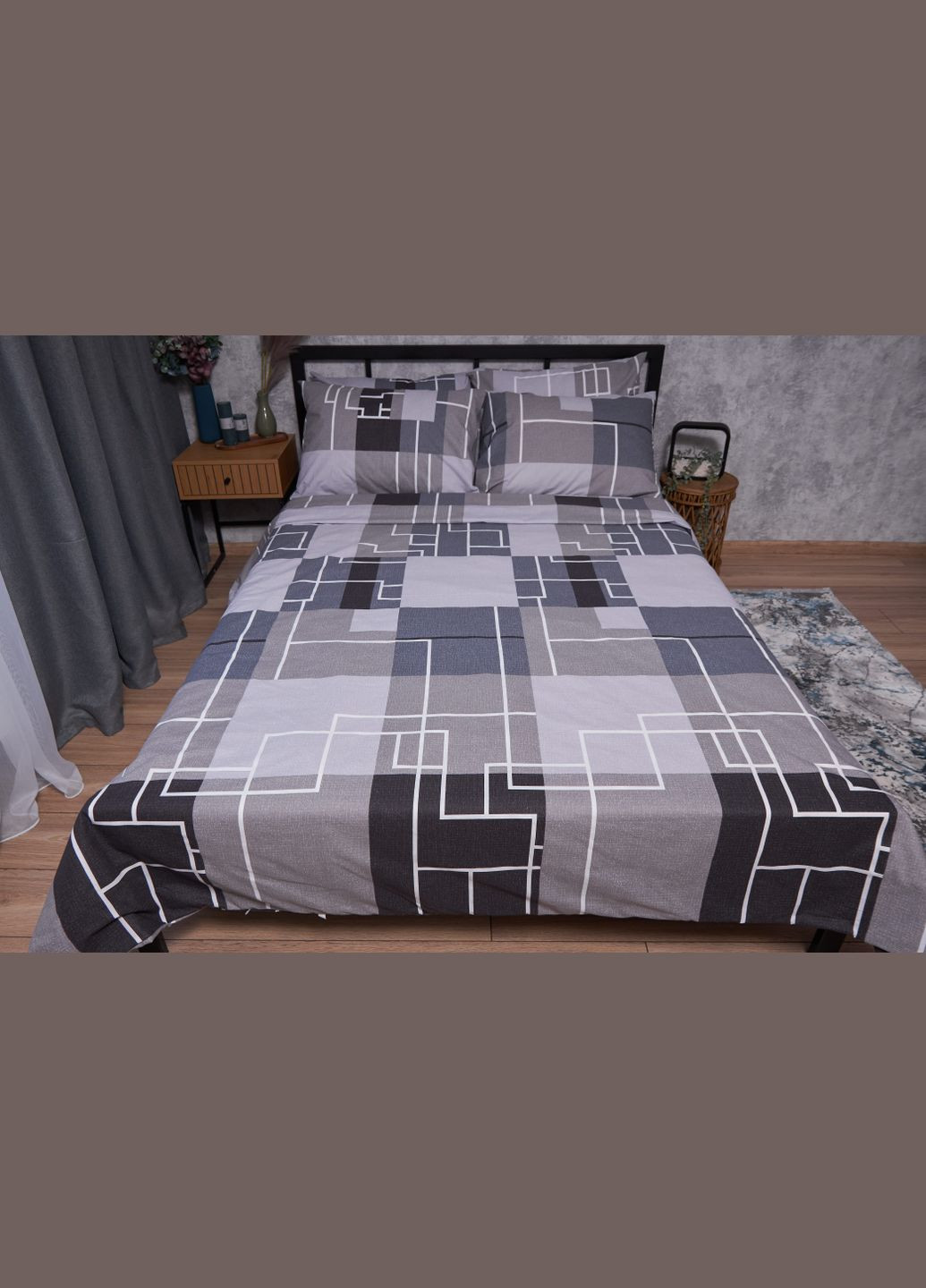 Комплект постільної білизни Бязь Gold Люкс «» сімейний 143х210х2 наволочки 2х70х70 (MS-820002010) Moon&Star Domiano (285717365)