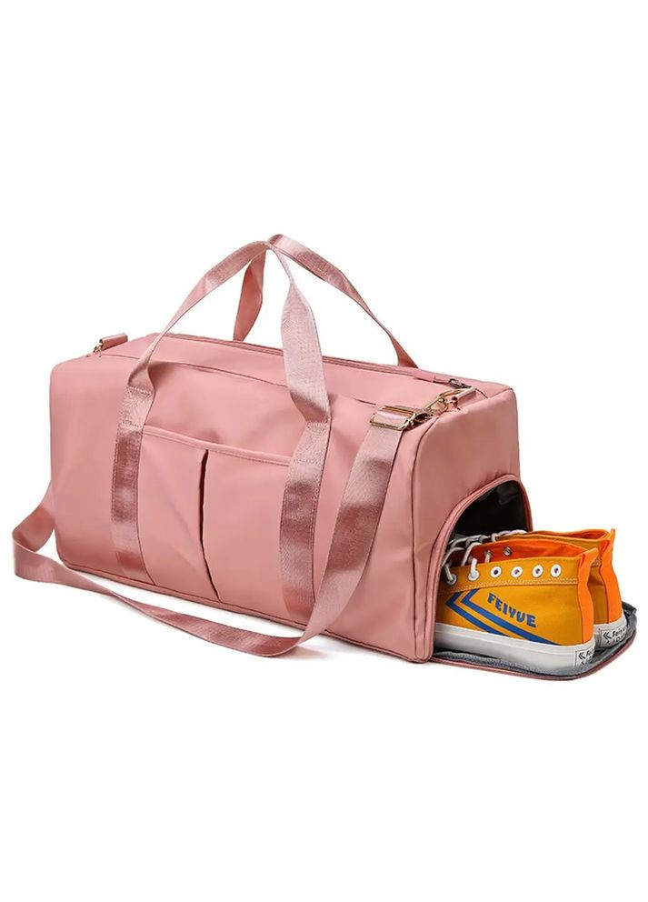 Сумка спортивна жіноча, сумка для фітнесу з відділом для взуття дорожня Рожева (код: IBS142P) Bagi (331613634)