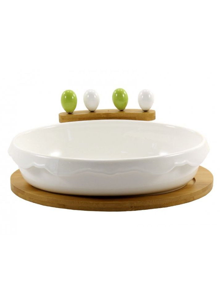 Блюдо на бамбуковой подставке PJ02547-90774 24 см Interos (349221043)