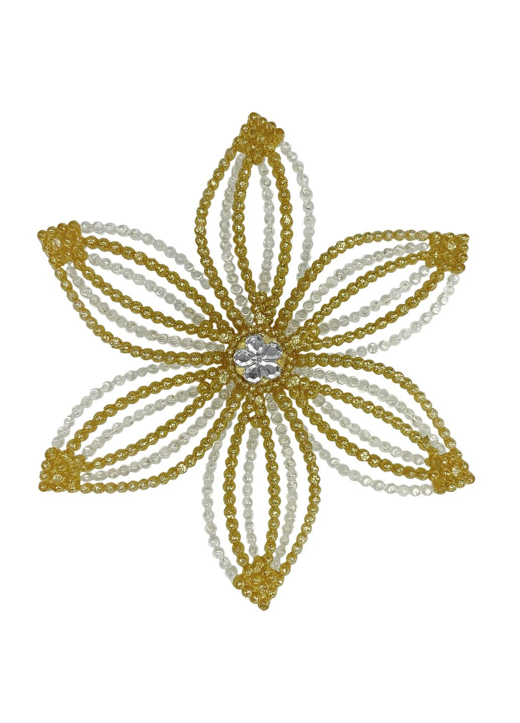 Новорічна підвіска Сніжинка Едельвейс 14х14х2,5 см білий MIS LT (365628086)