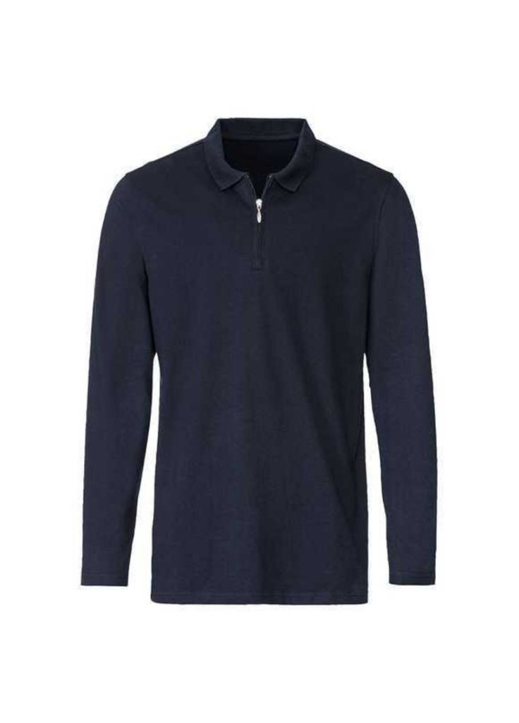 Лонгслів-поло чоловічий Livergy однотонний темно-синій