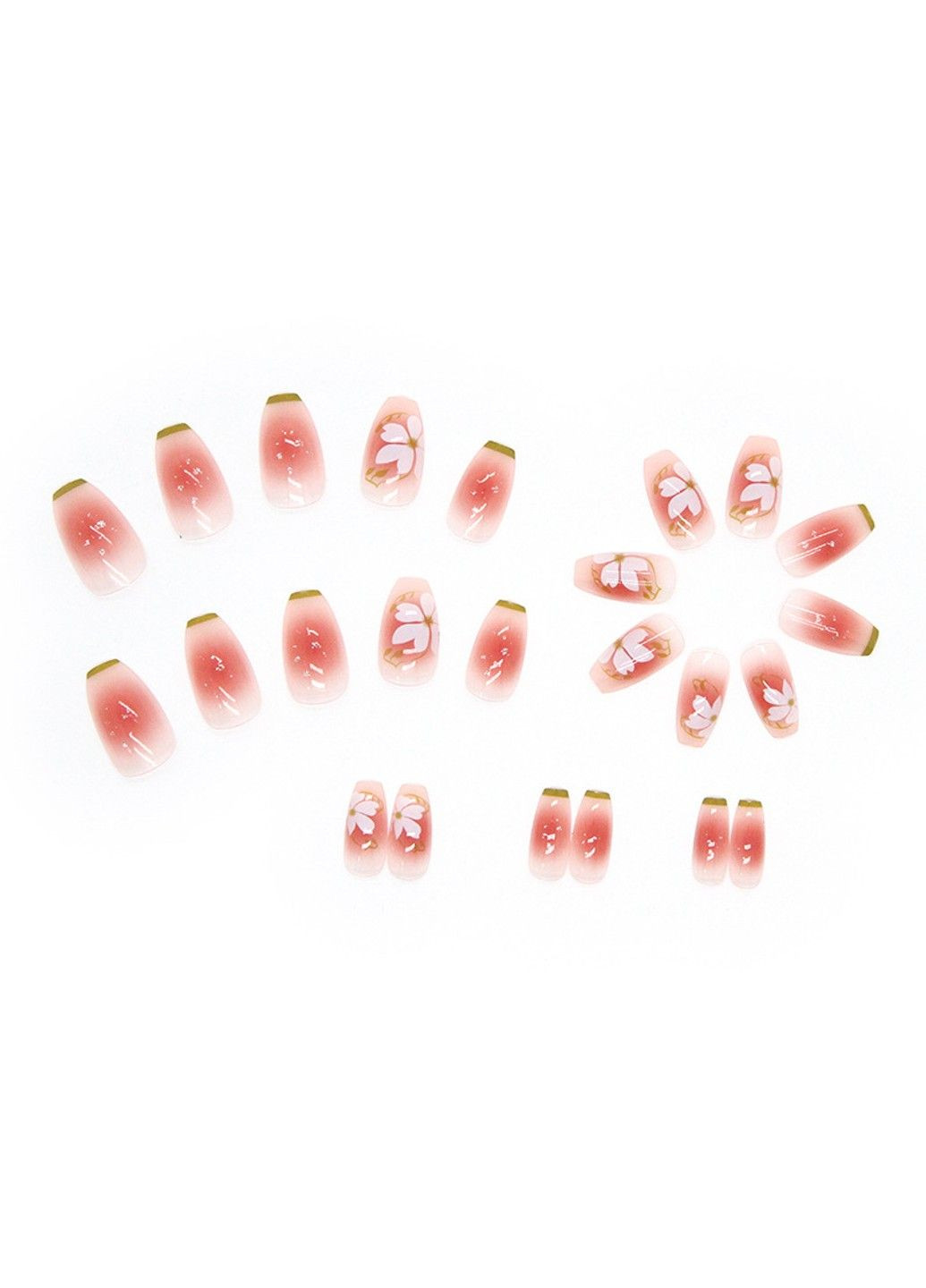 Накладные ногти с клеем R557 Розовый 24 шт (A9875) Nails (308864050)