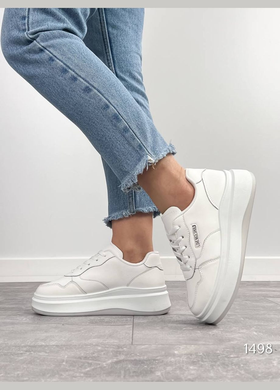 Белые демисезонные модные кроссовки No Brand