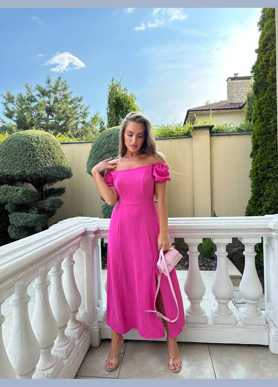 Малиновое нежное летнее платье меди Україна однотонное