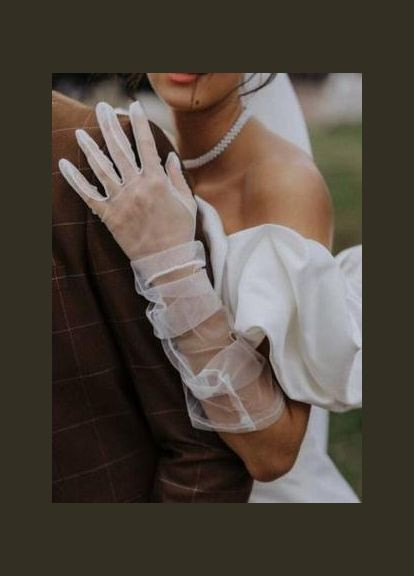 Фатинові довгі рукавички однотонні No Brand (313286131)