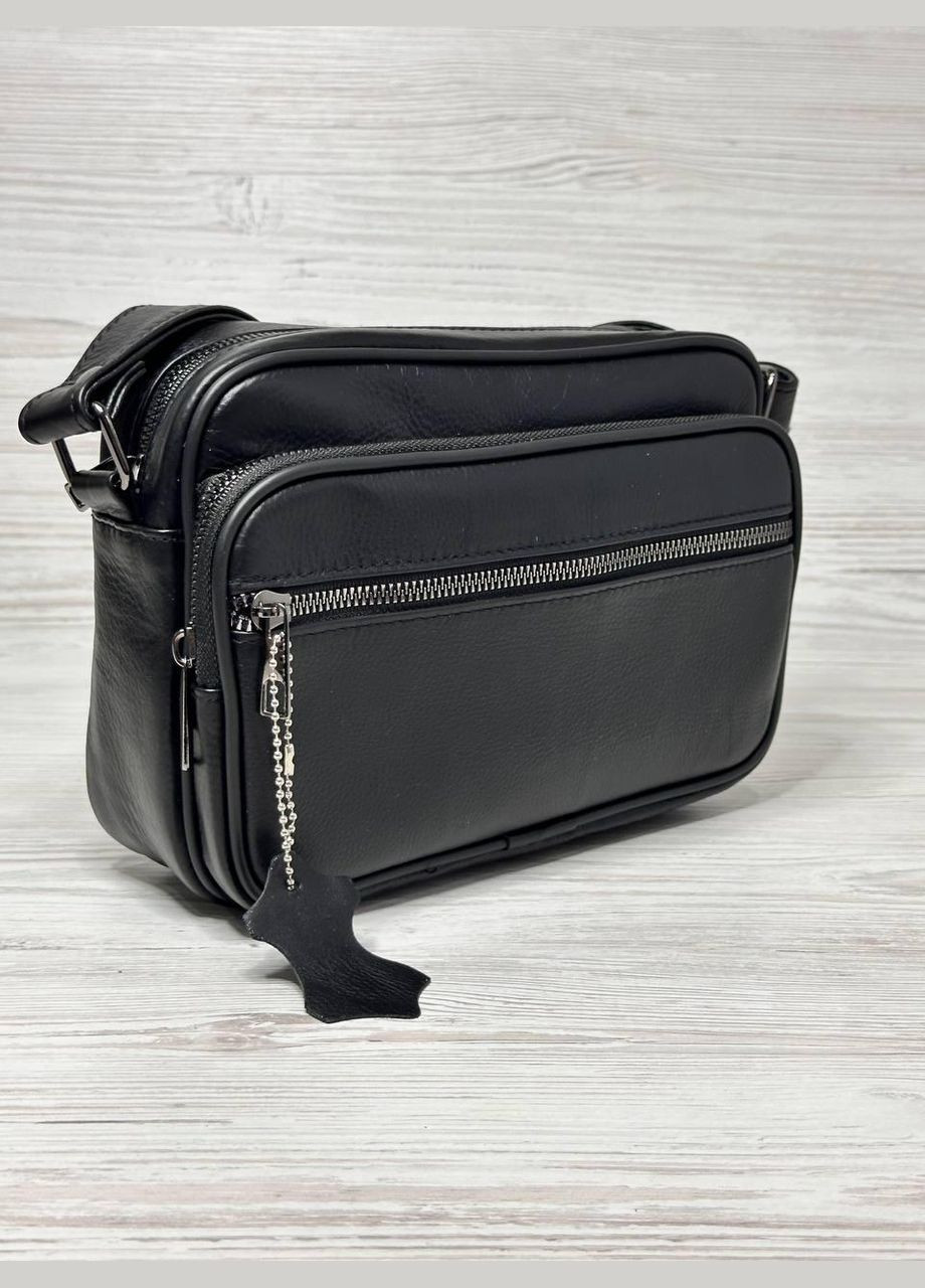 Сумка жіноча чорна натуральна фактурна шкіра 102068/1 No Brand (322999064)