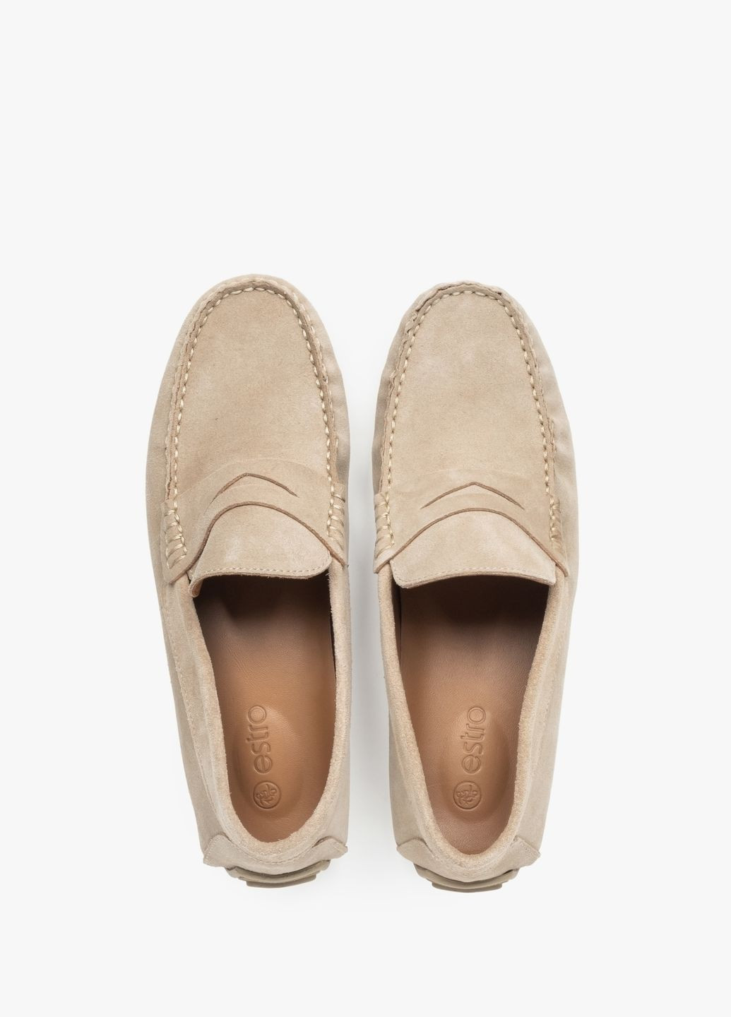 Бежевые мокасины, цвет бежевый Estro