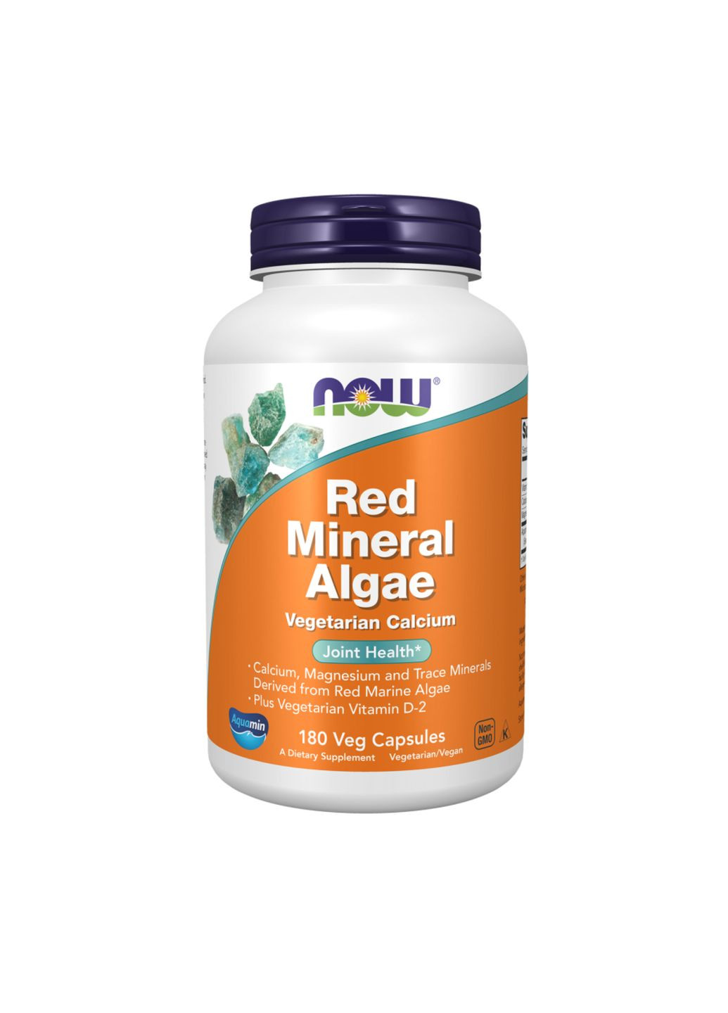 Червоні морські водорості Red Mineral Algae 180 капсул вегетаріанський кальцій для здоров'я суглобів та кісток Now Foods (368987022)
