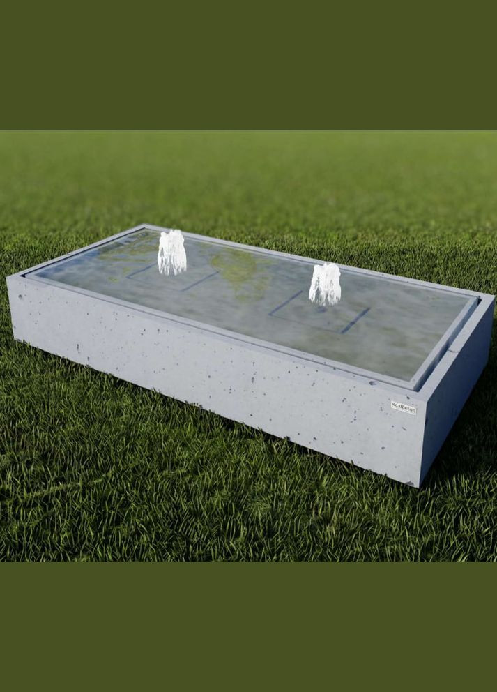 Садовий бетонний фонтан 1200х500 мм Прямокутник Сірий No Brand (302673630)