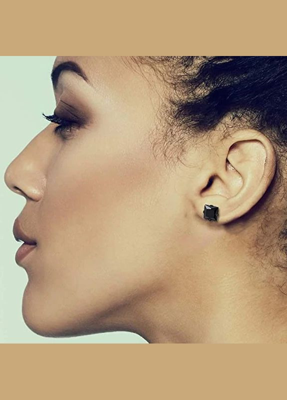 Черные мужские серьги в стиле панк из нержавеющей стали: сережки кольца Ланс пара Liresmina Jewelry (299331951)