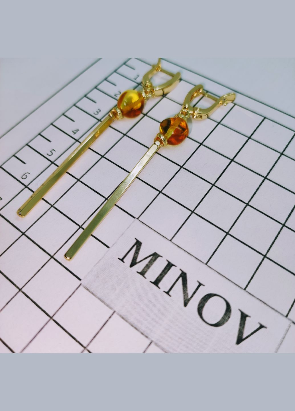 Сережки 3152 з натурального бурштину MINOV (315780006)