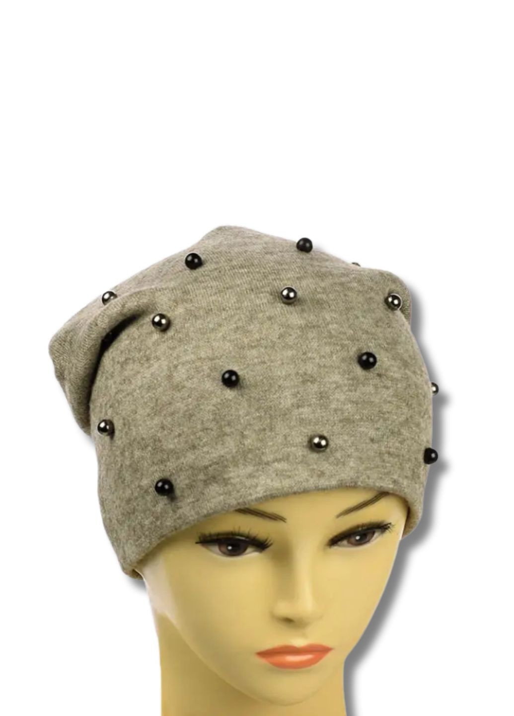 Жіноча шапка з ангори з намистинами - Sofi No Brand Шапка жіноча (352690402)