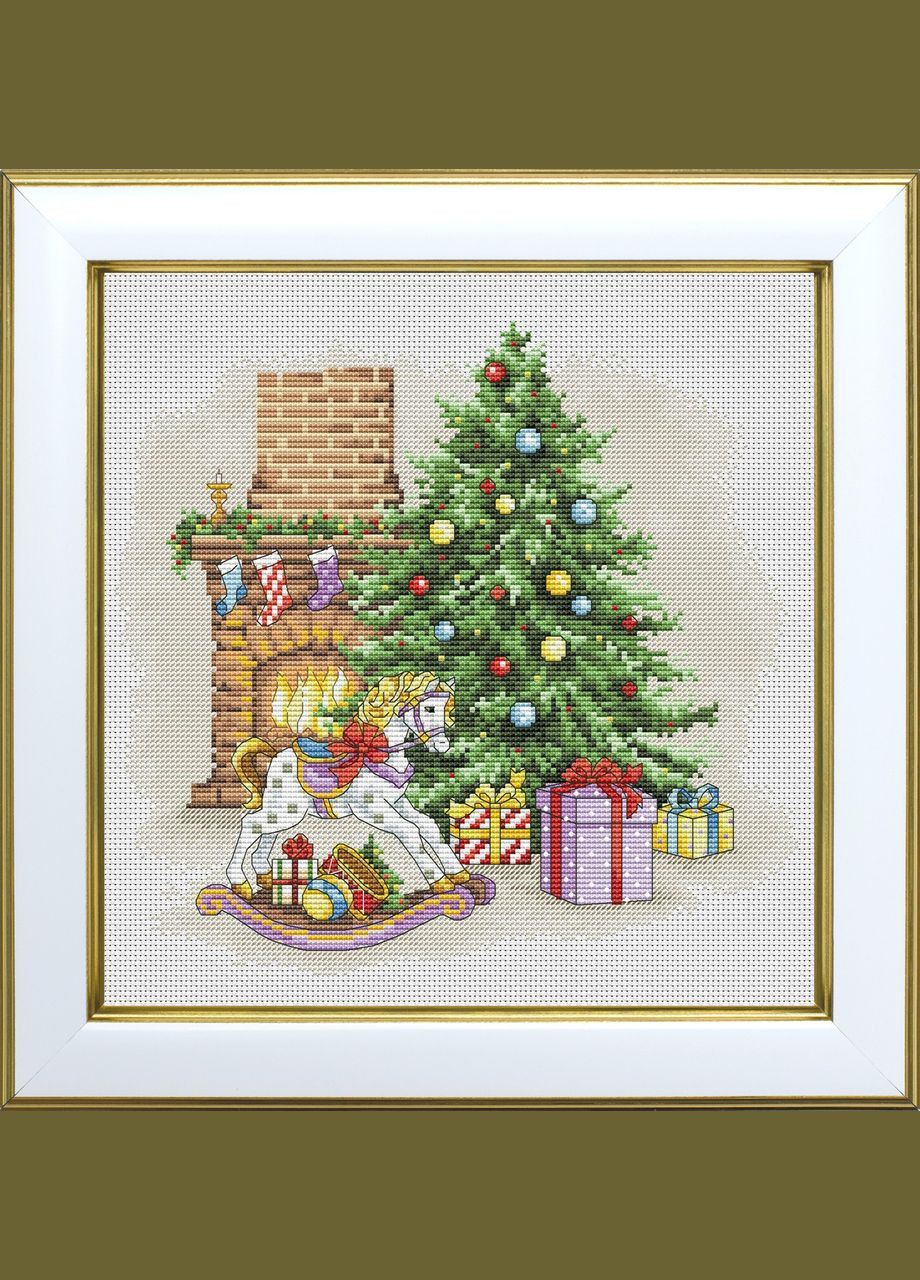 Набір для вишивки муліне ДМС та бісером "Напередодні Різдва", 22х23 см No Brand (340482629)