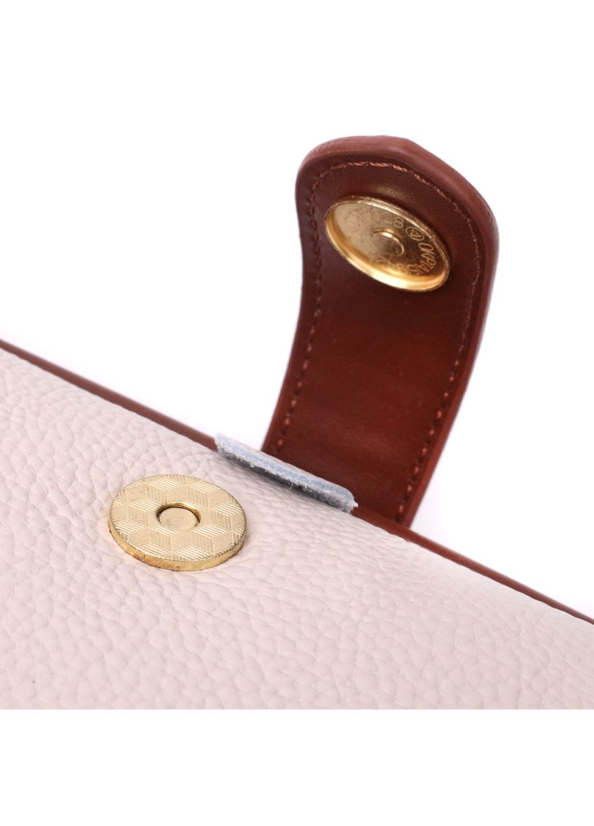 Чудовий клатч із цікавою клямкою з натуральної шкіри білий 19,5х10х5,5 см 22426 Vintage (329196685)