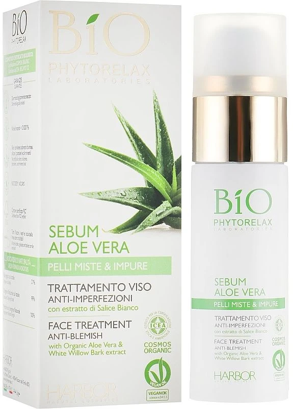 Phytorelax Laboratories Зволожувальна сироватка для обличчя Sebum Aloe Vera Anti-Blemish Face Treatment 30ml (2-935552) — Крем, (380130961)