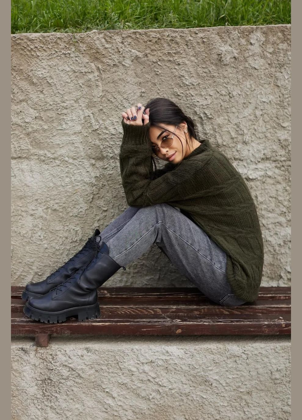 Зелений демісезонний светр пуловер Seventeen