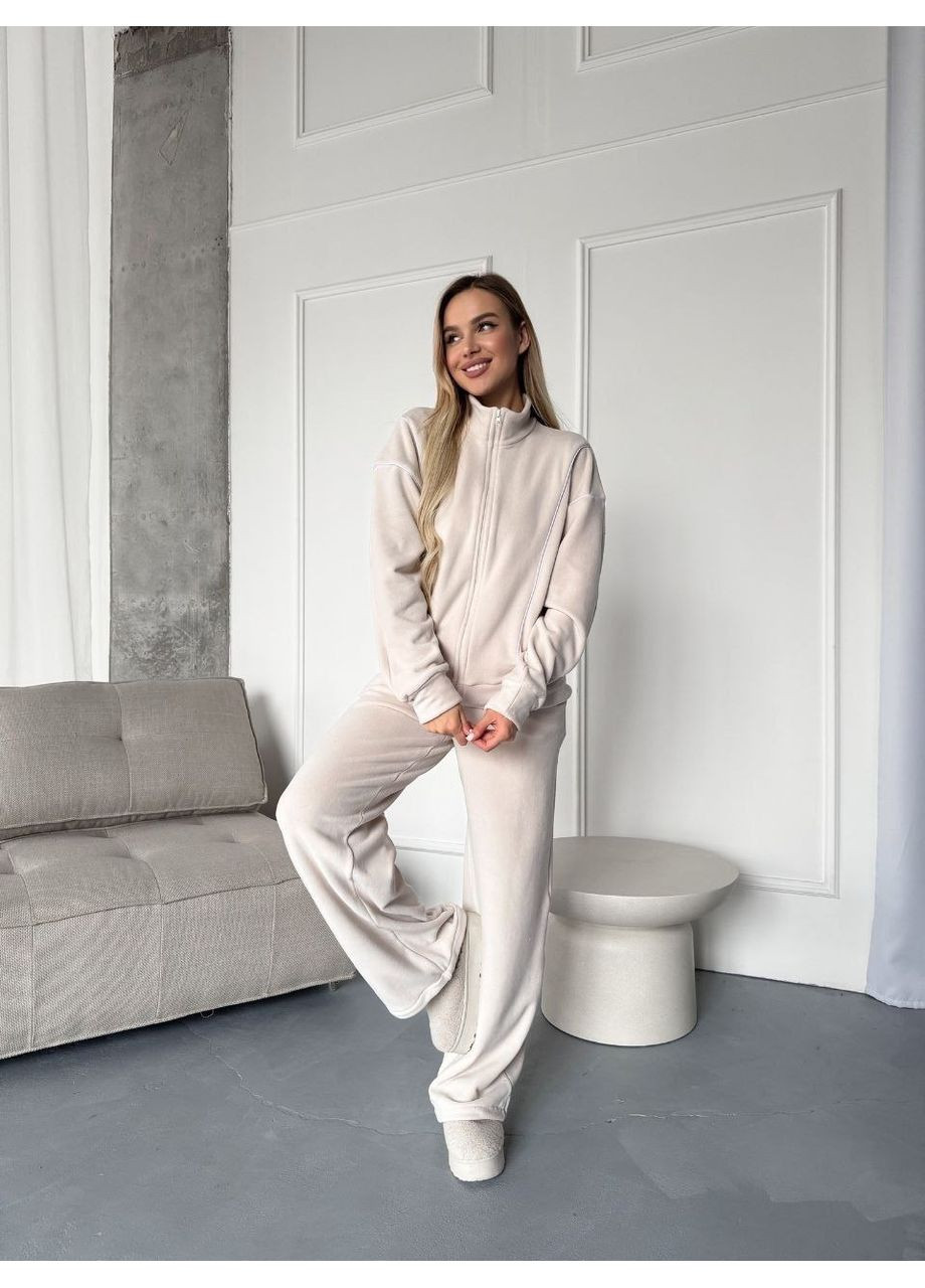 Жiночий теплий костюм iз флiса бежевого кольору 36228 Fashion (370881886)