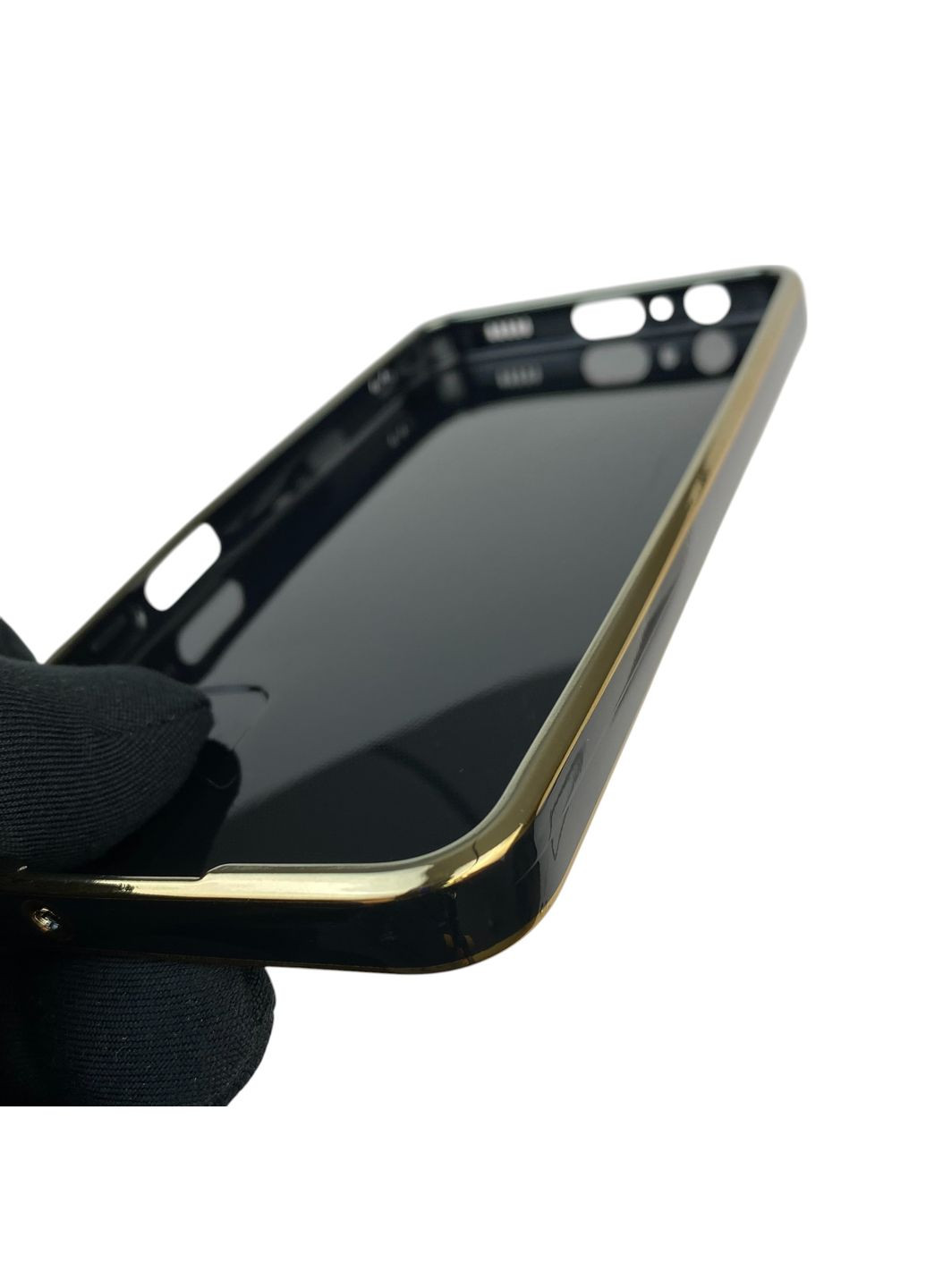 Чохол для Galaxy A03s (SM-A037F) з кільцем-підставкою із золотою окантовкою на самсунг а03с чорний gs1 Samsung (366232917)