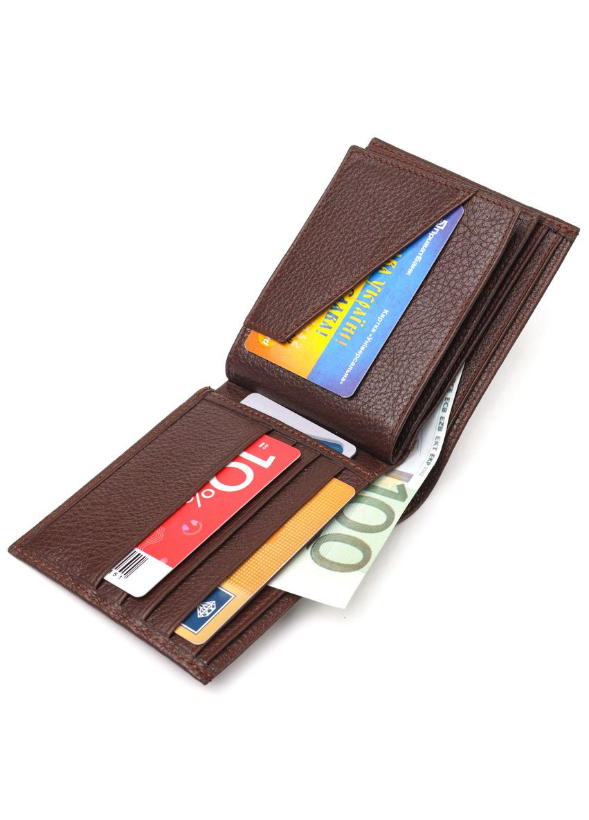 Практичный кошелек для мужчин в два сложения из натуральной кожи флотар 21586 Canpellini (298570737)