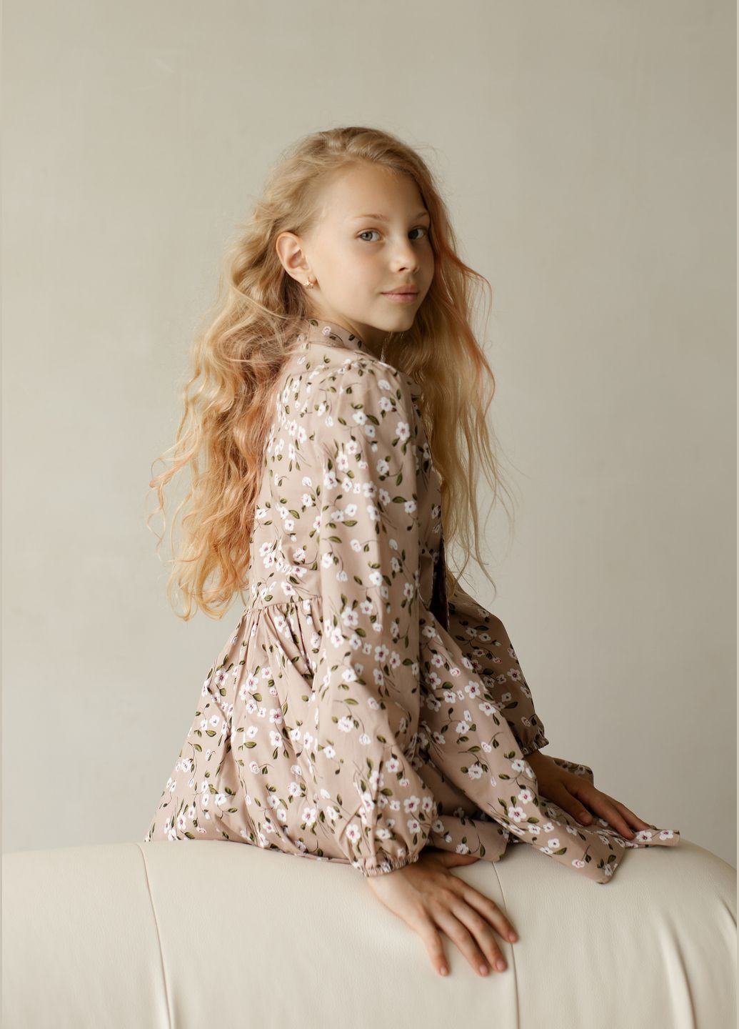 Бежевое стильное коттоновое платье "изабелла" бежевого цвета No Brand (299152492)