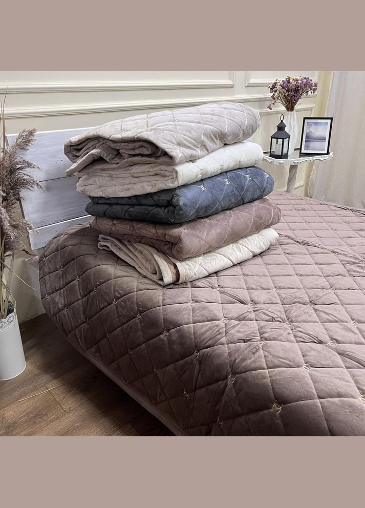 Плед покривало Шанель 160х200 см Шоколад Велюр No Brand (323084360)