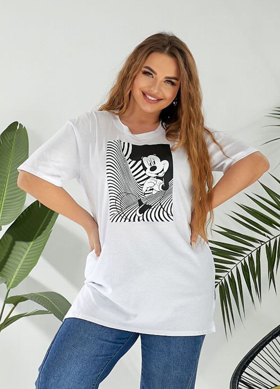 Женская удлиненная футболка из тонкого хлопка Selim-tekstil - (316695612)