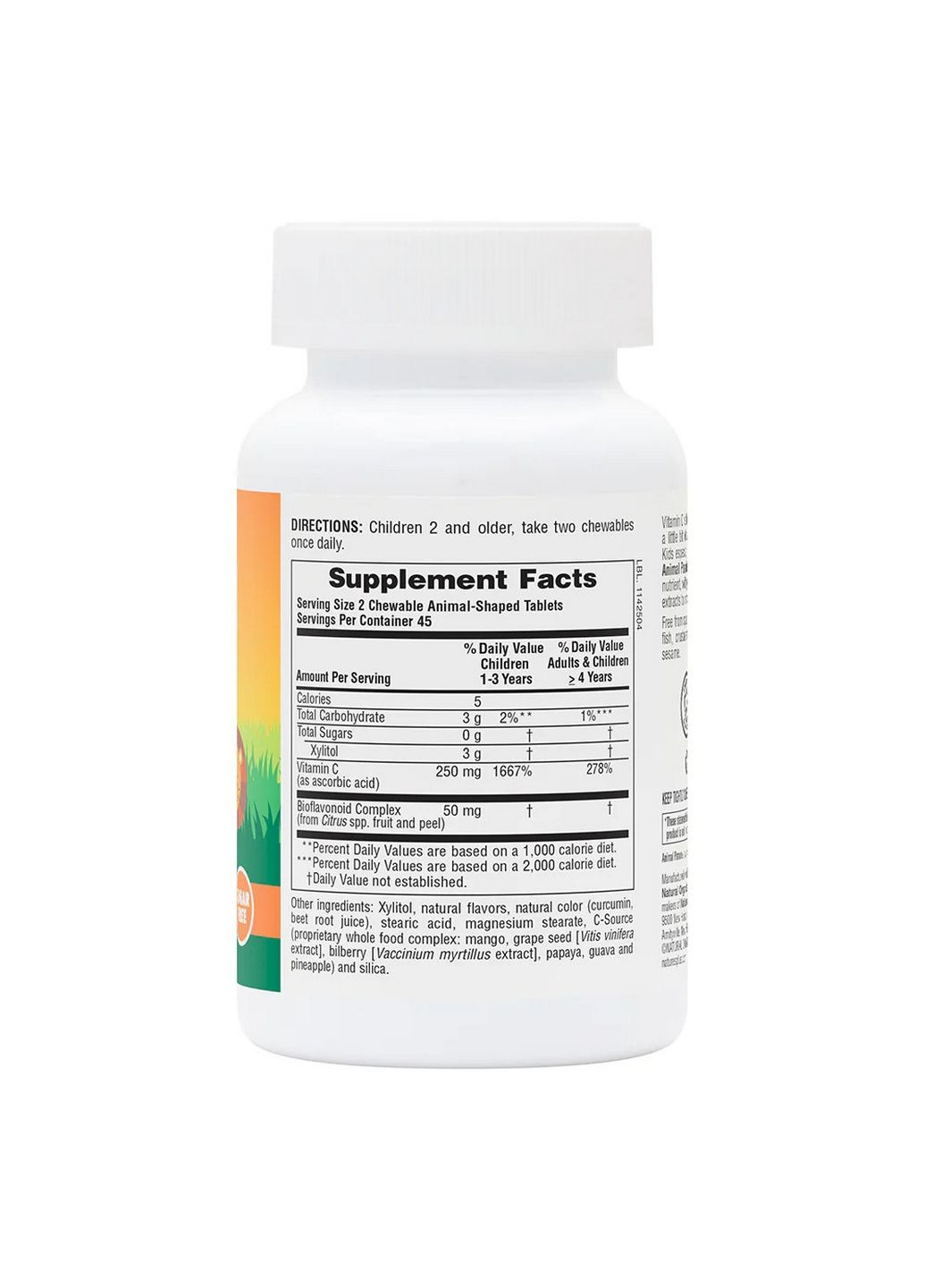 Витамины и минералы Animal Parade Vitamin C Sugar-Free, 90 жевательных таблеток Апельсин Natures Plus (315870657)