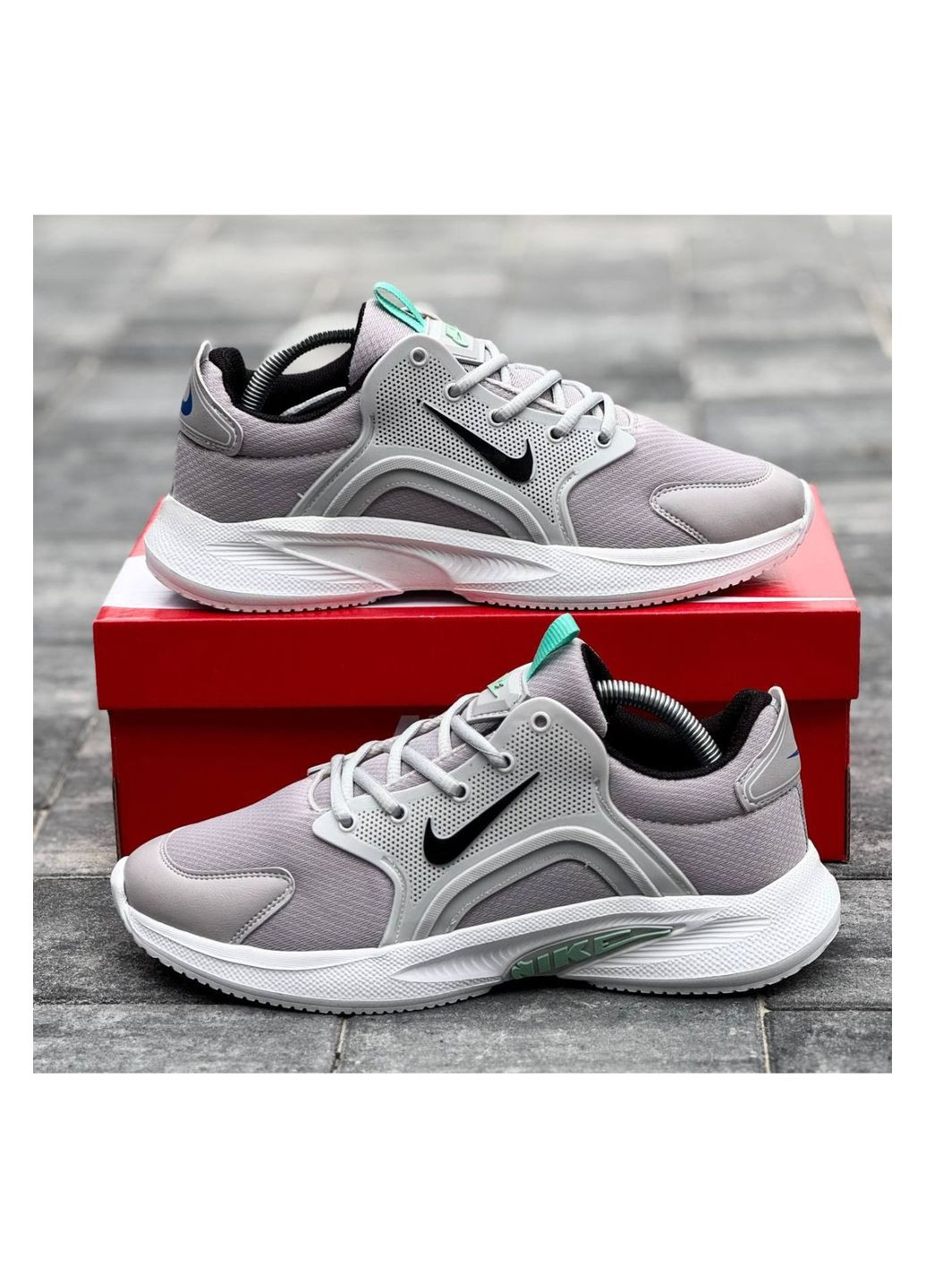 Серые всесезонные мужские кроссовки No Brand