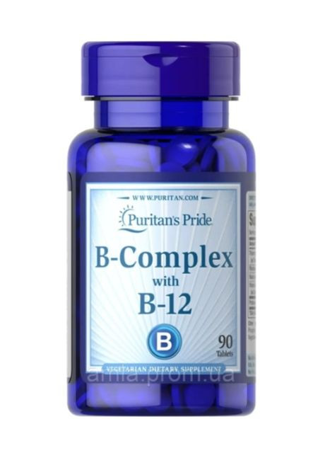 Вітамін В Puritan's B Complex + B-12 (90 таблеток) Pride (284283054)