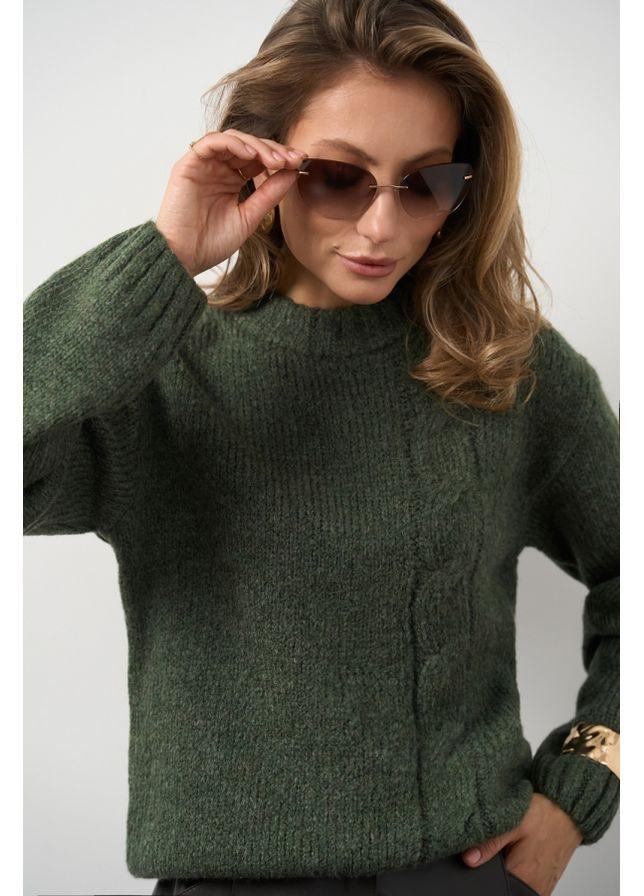 Оливковий (хакі) демісезонний светр 2829 Bellise